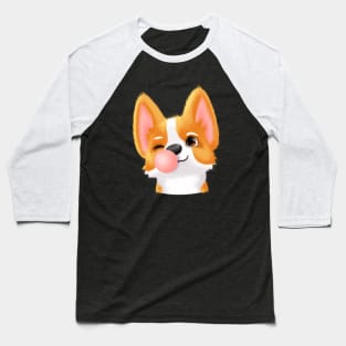 Corgi puppy with gum, cartoon corgi dog, puppy corgi funny Baseball T-Shirt